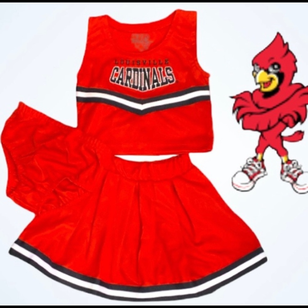 Louisville Cardinals Cheerleading‎ Cheerleader Outfit Set Costume Size 2/2T